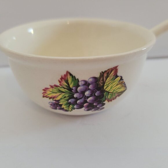 Norsk Flint Egersund Norway Ceramic Sauce Ladle With Grape & Berry Motif - Picture 2 of 12